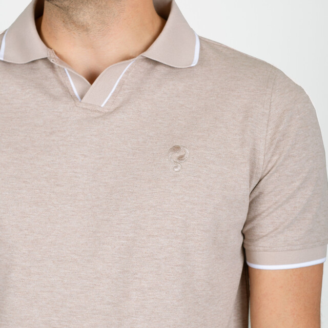 Q1905 Polo shirt stein zand melange QM2663762-842-1 large