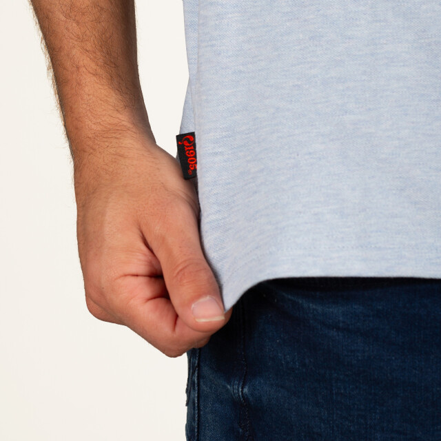 Q1905 Polo shirt stein mist melange QM2663762-672-1 large