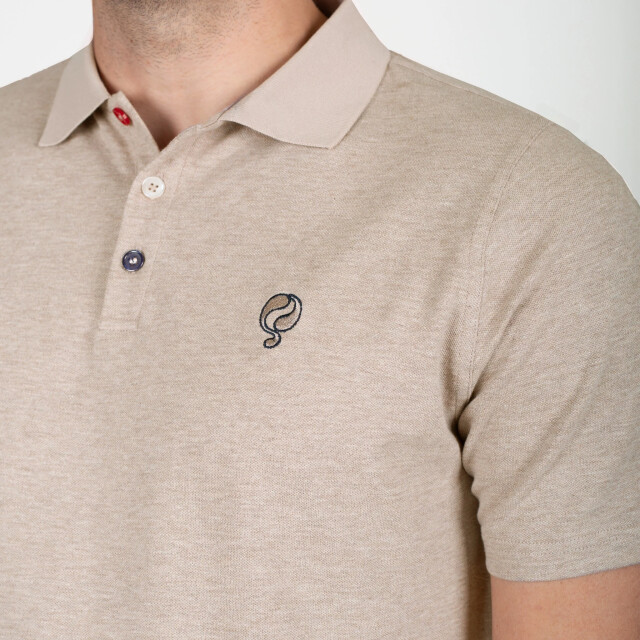 Q1905 Polo shirt willemstad zand melange QM2663909-842-1 large
