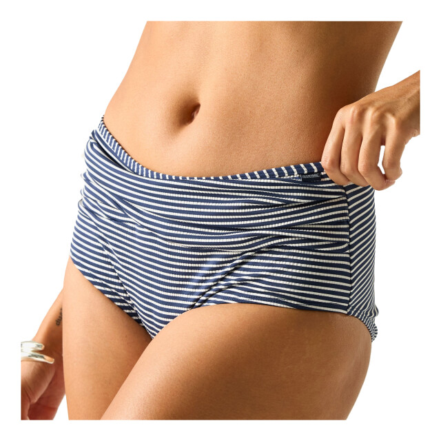Regatta Dames loria stripe seersucker bikinibroekje UTRG12944_navywhite large