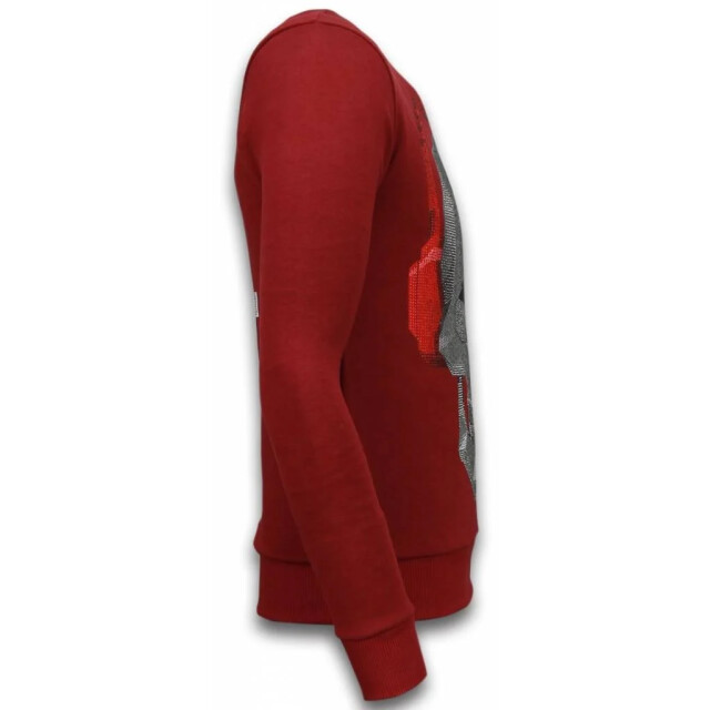 Local Fanatic Skull beat rhinestone sweater 5916B large