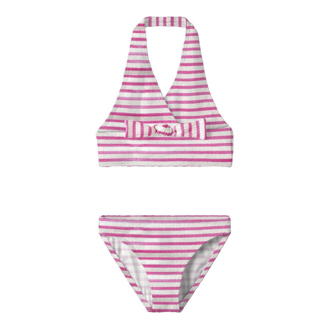 Name It Meisjes bikini set strik nkfzippa gestreept 13253288-Knockout Pink large