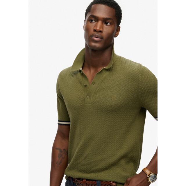 Superdry Knitted texture ss polo army 5369.26.0006 large