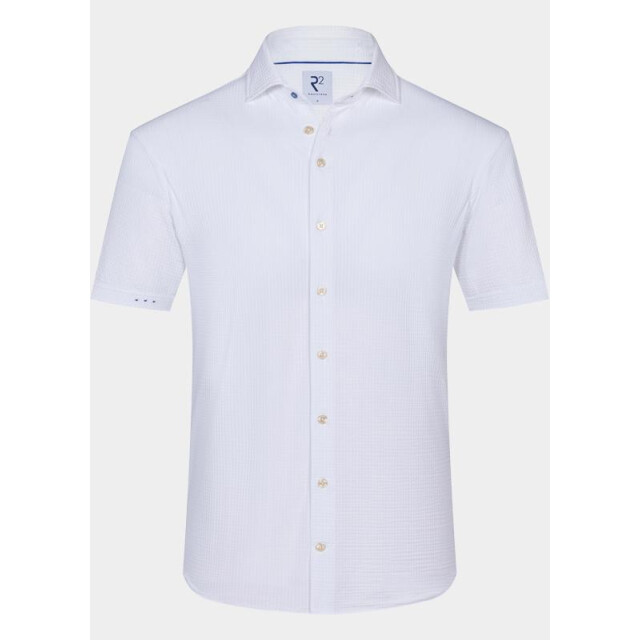 R2 Amsterdam Casual hemd korte mouw solid seersucker short sleeve 132.wspss.031/004 203691 large