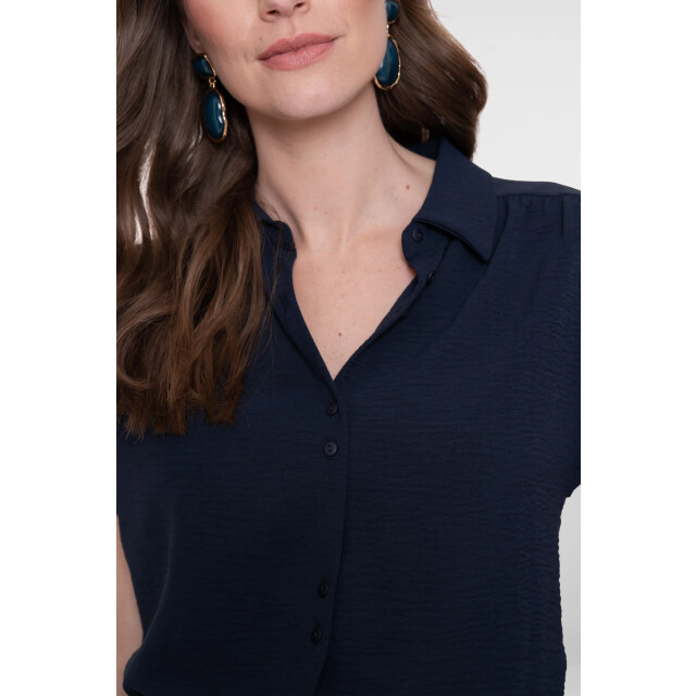 Geisha 63140-21 675 blouse crinckle navy 63140-21 675 large