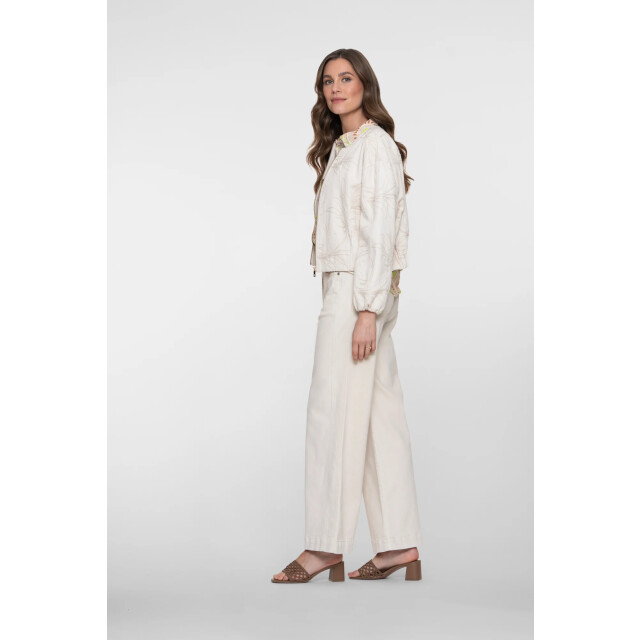 Geisha 61013-10 718 jeans wide linen mix ecru raw linen mix 61013-10 718 large