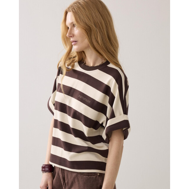 Summum top big stripe heavy jersey 3s5112-30681 713 coffee 06011.882.0074 large