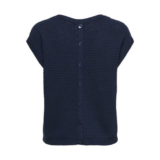 Jacqueline de Yong martha s/s button back pullover 15366252 black iris 06713.999.0254 large