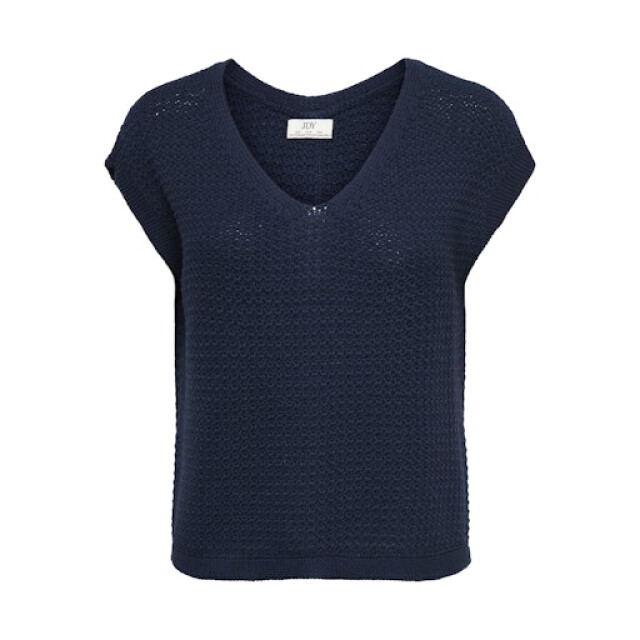 Jacqueline de Yong martha s/s button back pullover 15366252 black iris 06713.999.0254 large