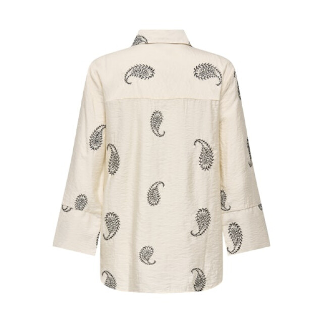 Jacqueline de Yong thea 7/8 embroidery shirt wvn 15367956 black paisley 06613.999.0149 large