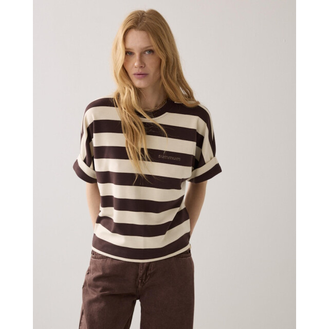 Summum top big stripe heavy jersey 3s5112-30681 713 coffee 06011.882.0074 large