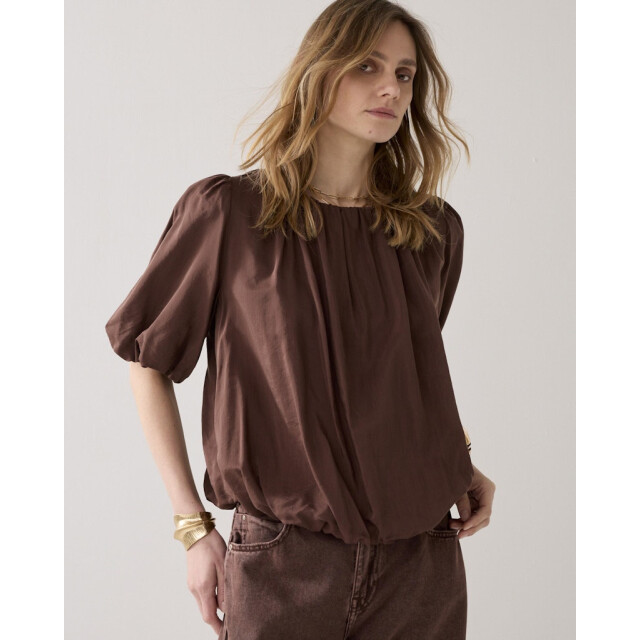 Summum top balloon sleeves viscose cotton 2s3442-12370 713 coffee 06011.882.0075 large