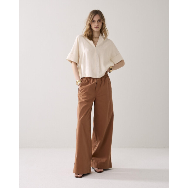 Summum top short sleeves modal linen blend 2s3432-12372 122 ivory 06011.170.0244 large