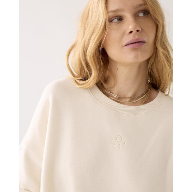 Summum top short sleeve sweat 3s5267-30775 122 ivory 06011.170.0246 large