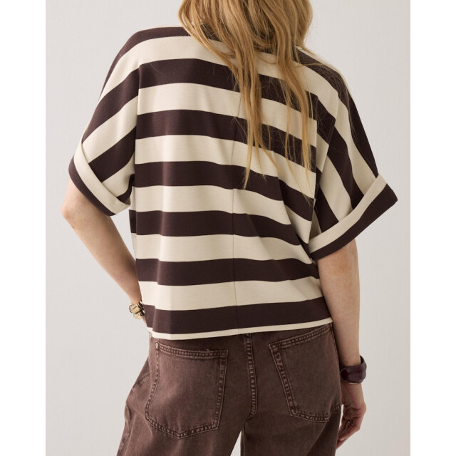Summum top big stripe heavy jersey 3s5112-30681 713 coffee 06011.882.0074 large