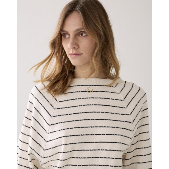 Summum jersey striped sweat 3s5252-30772 122 ivory 06721.170.0115 large