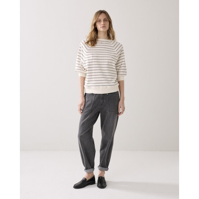 Summum jersey striped sweat 3s5252-30772 122 ivory 06721.170.0115 large