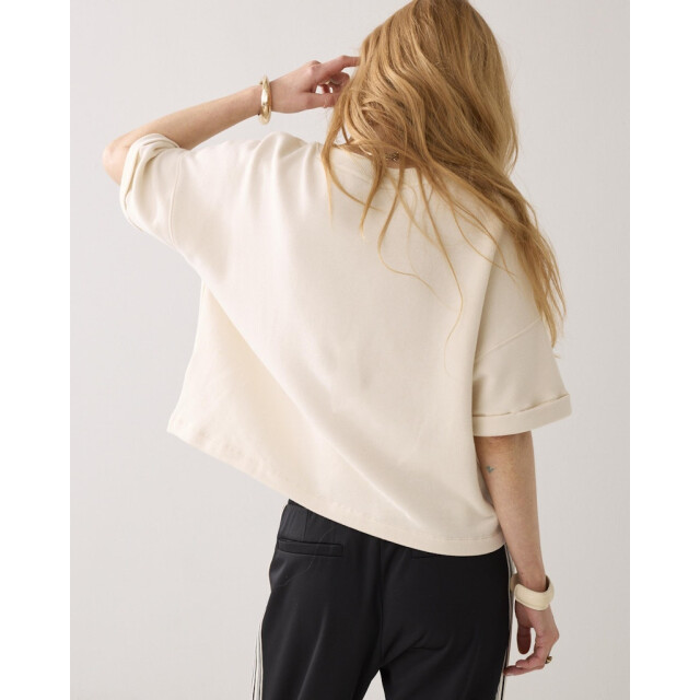 Summum top short sleeve sweat 3s5267-30775 122 ivory 06011.170.0246 large