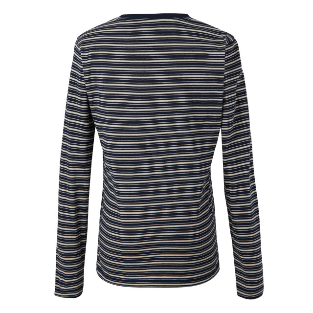 Regatta Dames federica stripe t-shirt met lange mouwen UTRG12227_navylightvanilla large