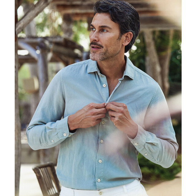 Blue Industry Het linnenmix overhemd | 6131.61-KHAKI large