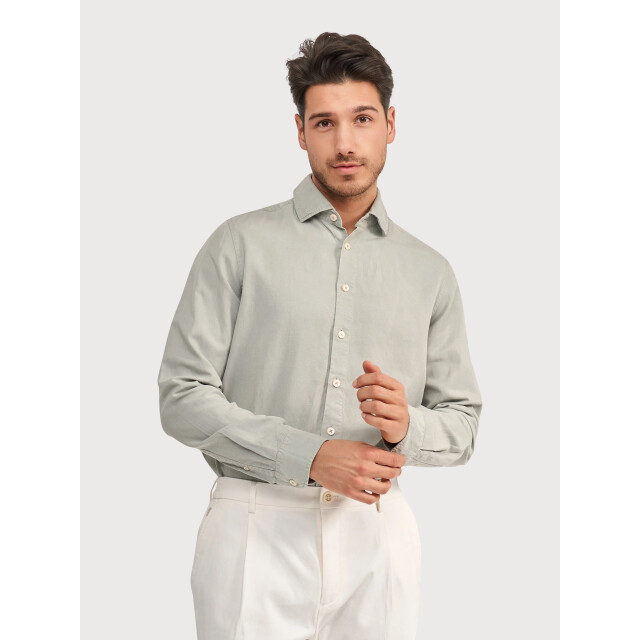 Blue Industry Het linnenmix overhemd | 6131.61-KHAKI large