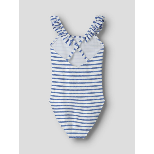 Name It Meisjes badpak nkfzippa blauw/wit gestreept 13253255-Super Sonic large