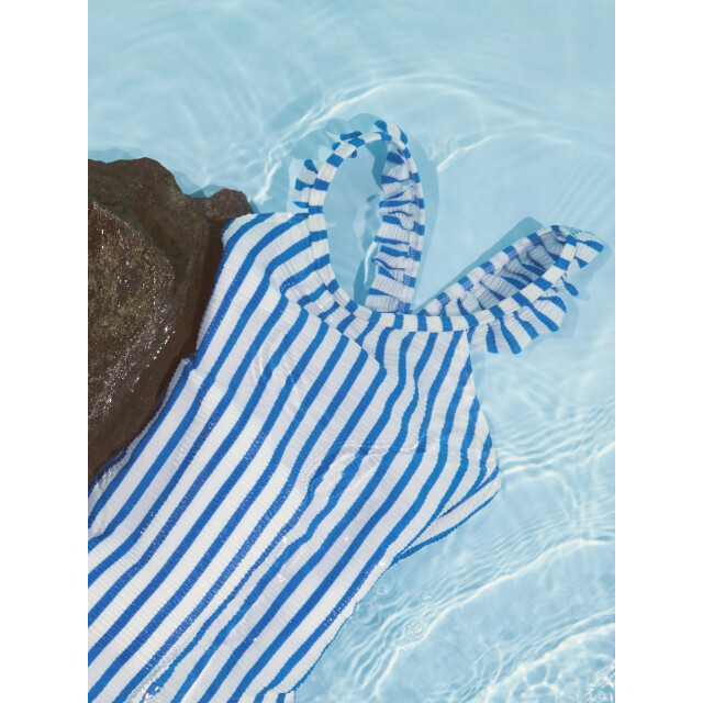 Name It Meisjes badpak nkfzippa blauw/wit gestreept 13253255-Super Sonic large