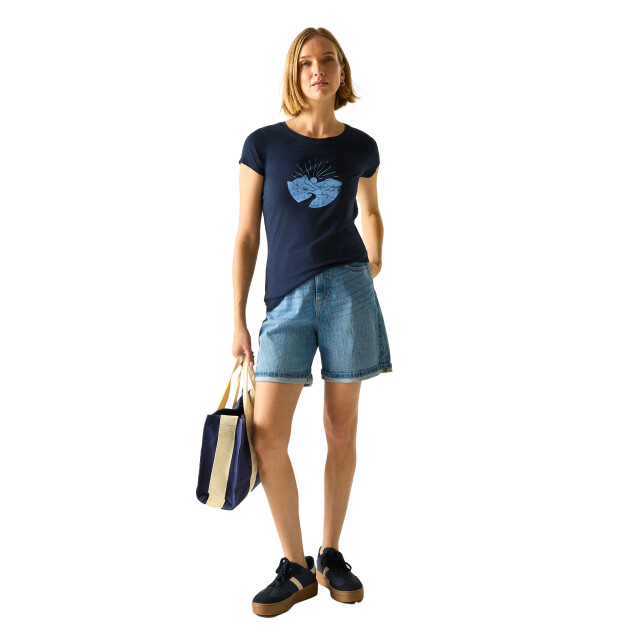Regatta Dames breezed mountain scene t-shirt UTRG12702_navy large