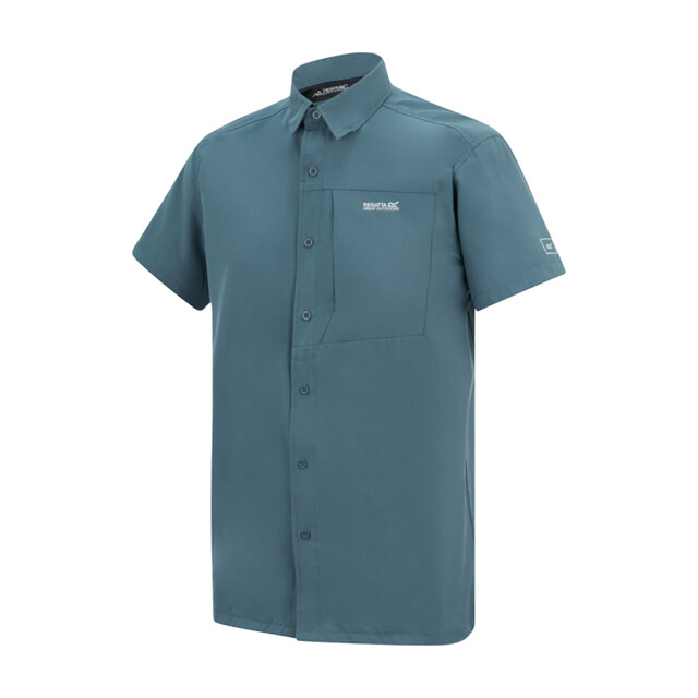 Regatta Heren insectenwerend reisshirt met korte mouwen UTRG12570_chinablue large