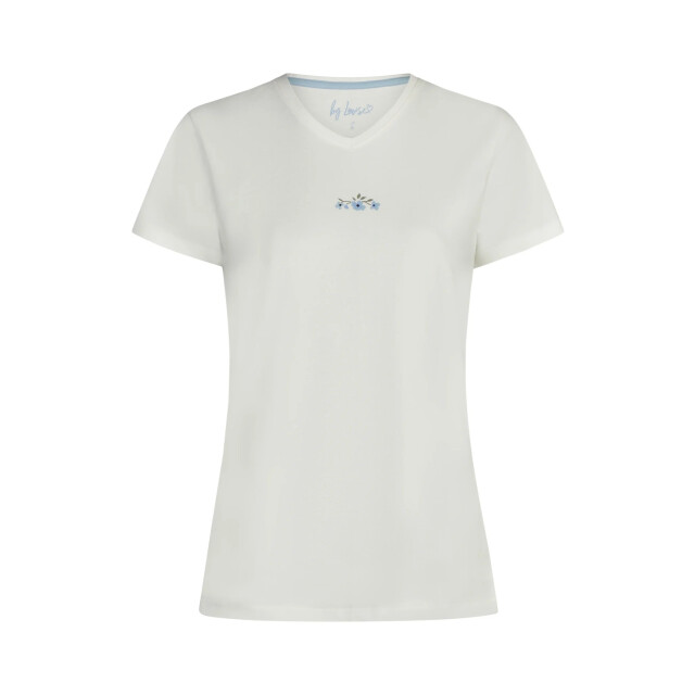 By Louise Dames korte pyjama set shortama wit/lichtblauw gebloemd BL-6285-02 large