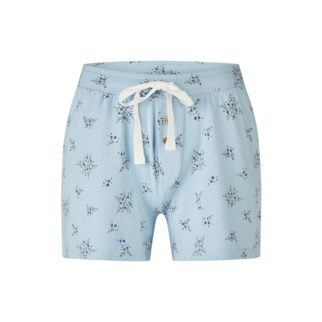 By Louise Dames korte pyjama set shortama wit/lichtblauw gebloemd BL-6285-02 large