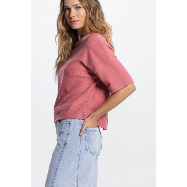 Jansen Amsterdam Jansen noeka sw 175 backside sweat short sleeve blush SW 175 large