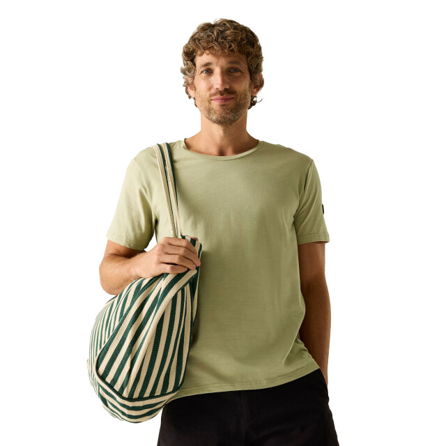 Regatta Heren finlo logo t-shirt UTRG12574_abbeystone large