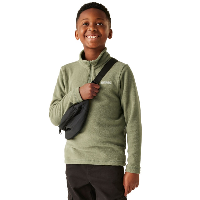 Regatta Geweldige outdoors kinder hot shot ii half zip fleece hoodie UTRG1422_oilgreen large