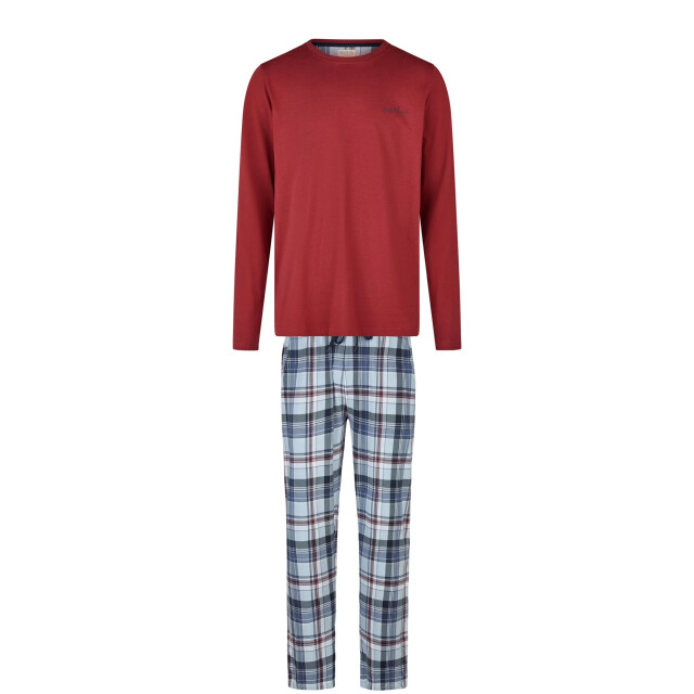 Phil & Co Heren lange pyjama set rood/blauw geruit PH-6188-02 large