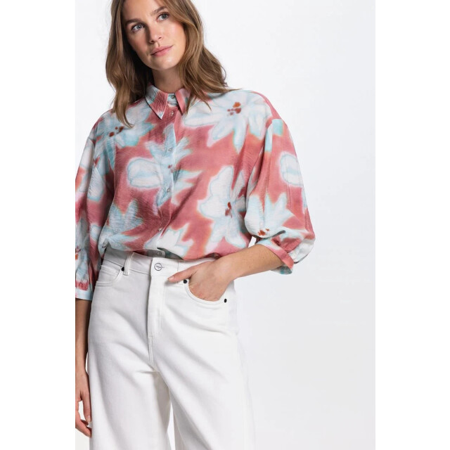 Jansen Amsterdam Jansen pip blouse wf 761 3/4 puffed sleeve blush WF 761 large