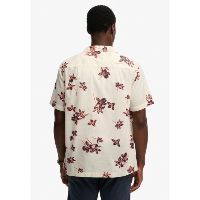 Superdry Cabana pool side ss shirt ecru dessin 5319.08.0024 large