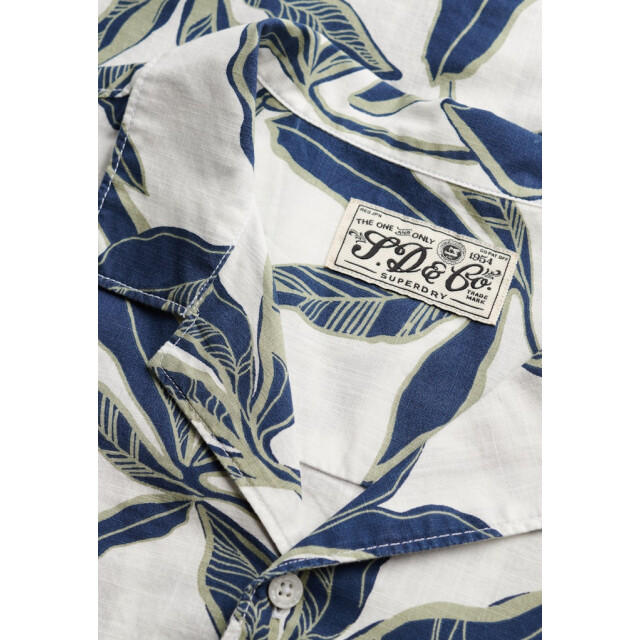 Superdry Cabana pool side ss shirt ecru dessin 5319.08.0013 large