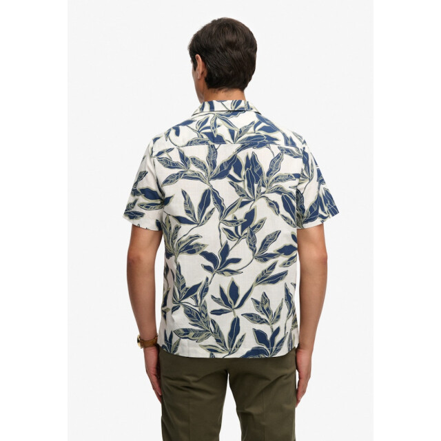 Superdry Cabana pool side ss shirt ecru dessin 5319.08.0013 large