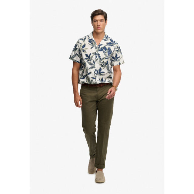 Superdry Cabana pool side ss shirt ecru dessin 5319.08.0013 large