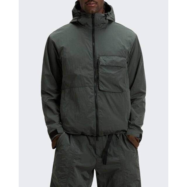 Woolrich Heren shiny nylon hooded jacket CFWOOU2150MRUT5398-6668 large