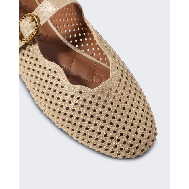 Kurt Geiger Dames wavy mayfair ballet flat 5596461209-Goud large