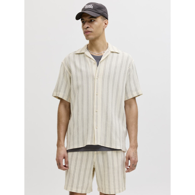 Jack & Jones jorcoba stripe resort shirt ss sn 12271060 antique white 05632.100.0303 large
