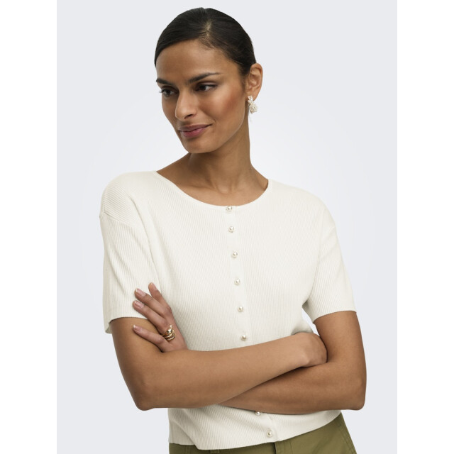 Jacqueline de Yong Jdygaby 24 o-neck pearl cardigan knt off-white 4249.02.0004 large