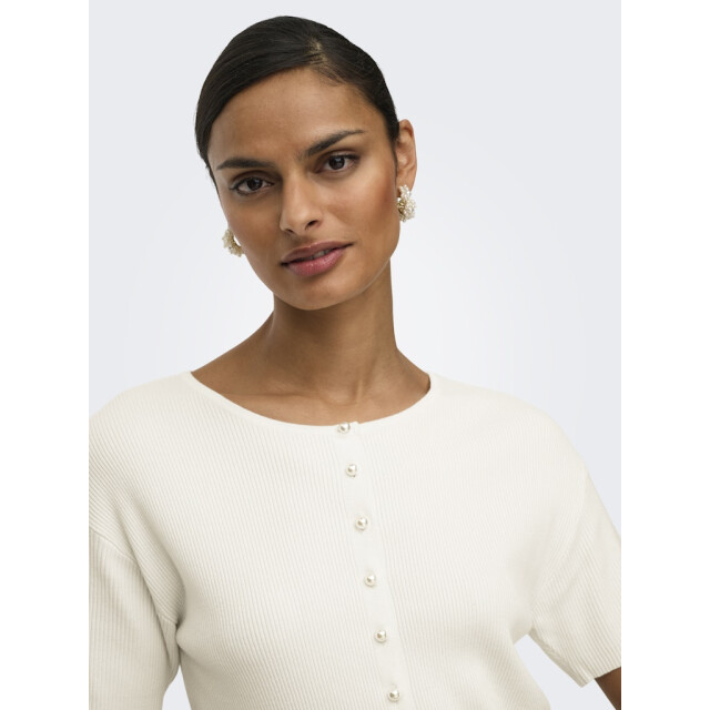 Jacqueline de Yong Jdygaby 24 o-neck pearl cardigan knt off-white 4249.02.0004 large