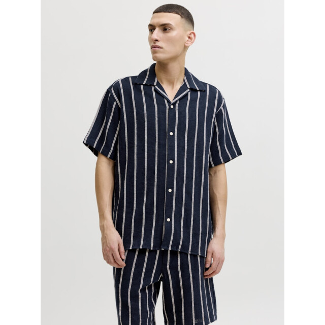 Jack & Jones jorcoba stripe resort shirt ss sn 12271060 sky captain 05632.261.0303 large