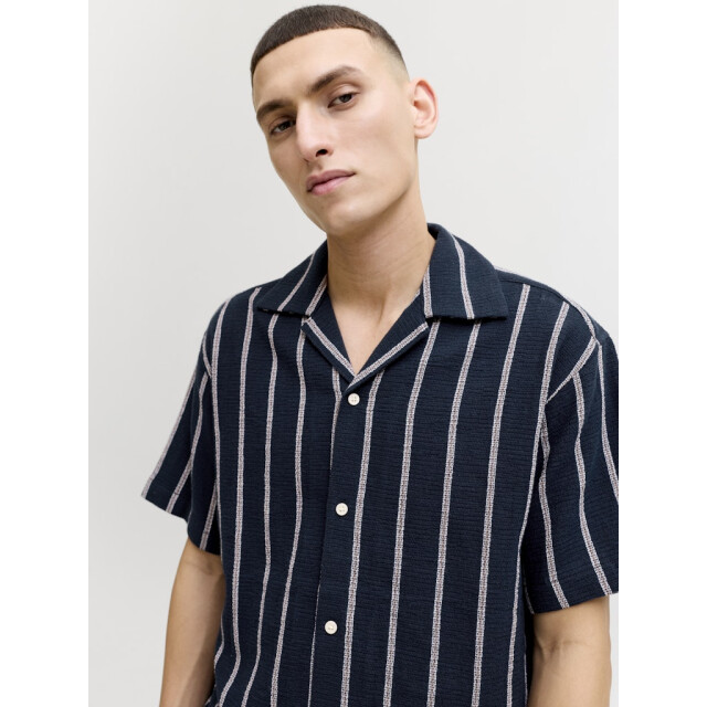 Jack & Jones jorcoba stripe resort shirt ss sn 12271060 sky captain 05632.261.0303 large