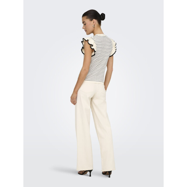 Jacqueline de Yong Jdycarice sl frill pullover knt noos ecru dessin 4382.08.0028 large