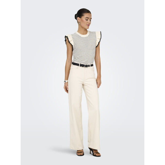 Jacqueline de Yong Jdycarice sl frill pullover knt noos ecru dessin 4382.08.0028 large