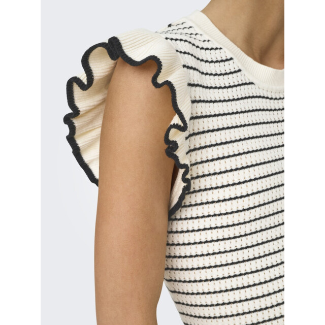 Jacqueline de Yong Jdycarice sl frill pullover knt noos ecru dessin 4382.08.0028 large